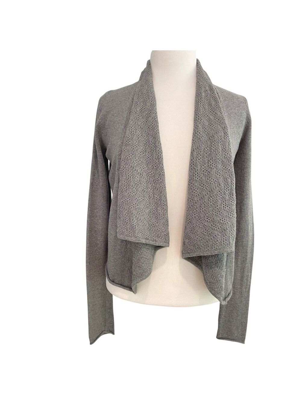 Converse One Star cardigan crop wrap shale collar 100% cotton knit & crochet XS